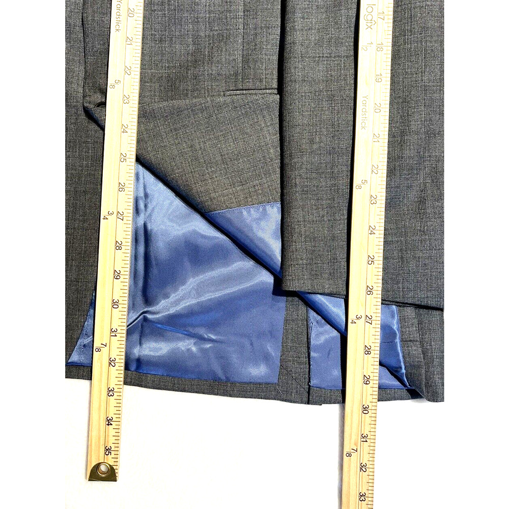 New Joseph Abboud Mens 40-42L Gray Blue Plaid Blazer Suit Jacket NWOT - Picture 15 of 15